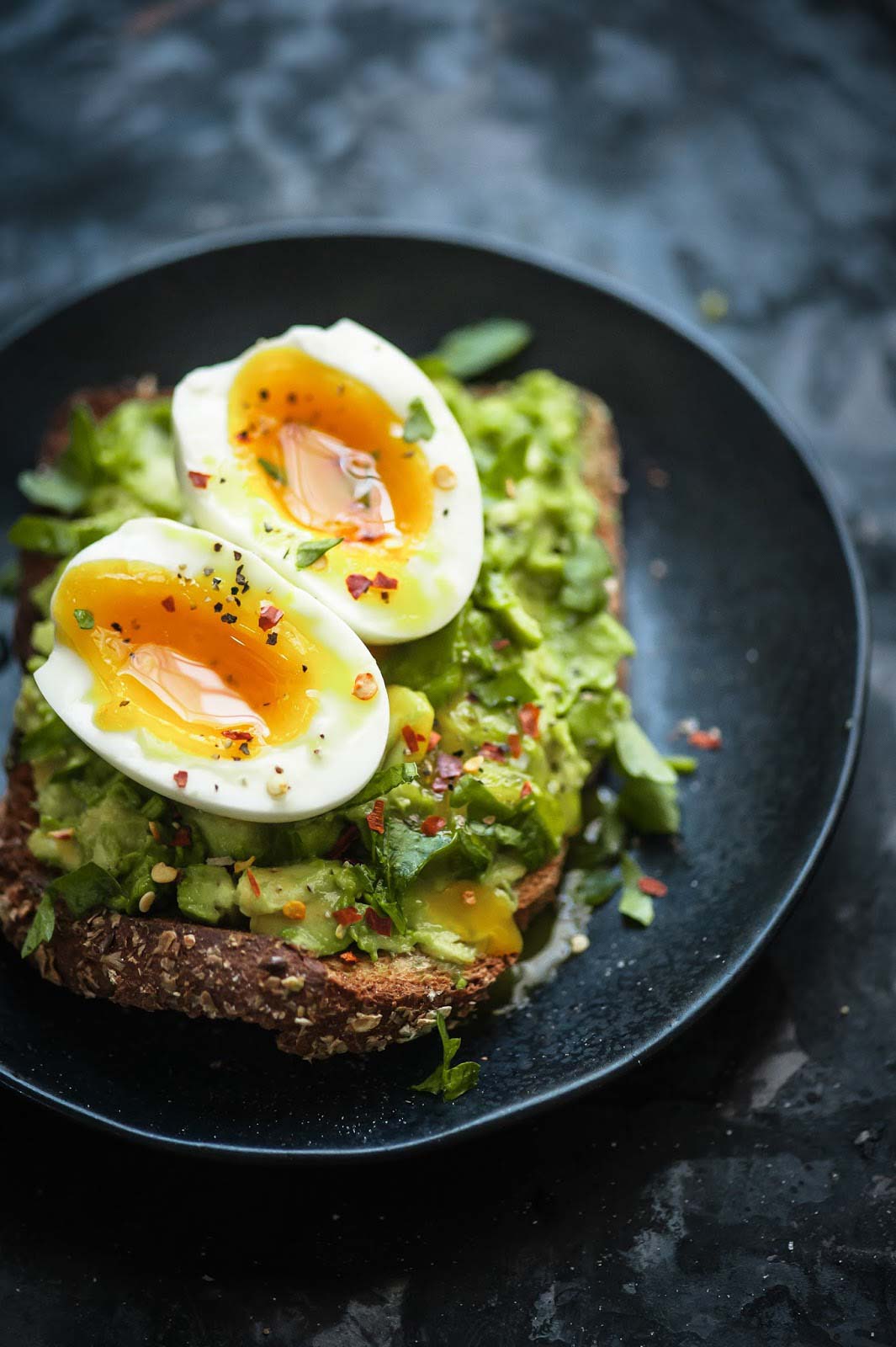 Egg on guacamole